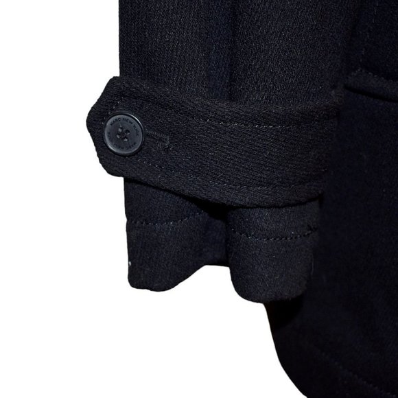 Andrew Marc New York Black Wool Blend Zip & Button Front Ribbed Knit Coat - Picture 5 of 9